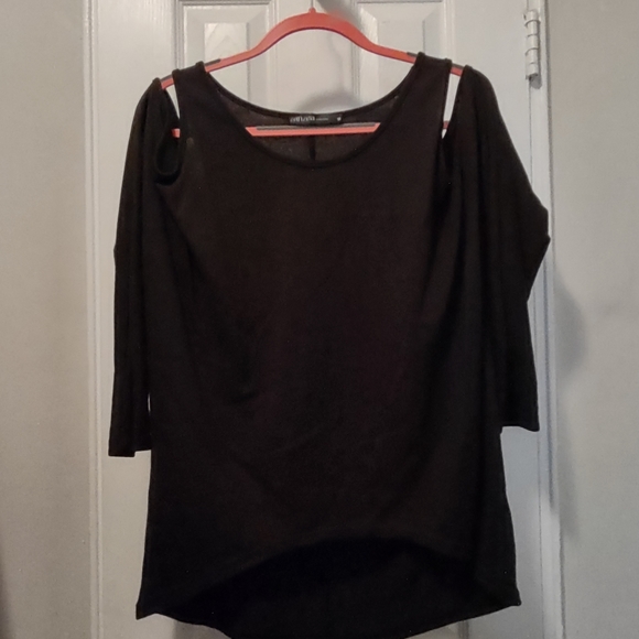 Zenzea black long sleeve cold shoulder size medium - Picture 3 of 6